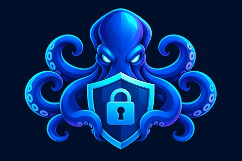 The KrakenShield octopus guards a shield bearing a padlock: SSL/TLS and surface audit.